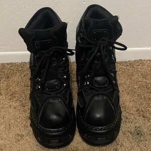 Anthony Wang “Gone Rogue” Studded Platform Wedge Sneaker-Boot